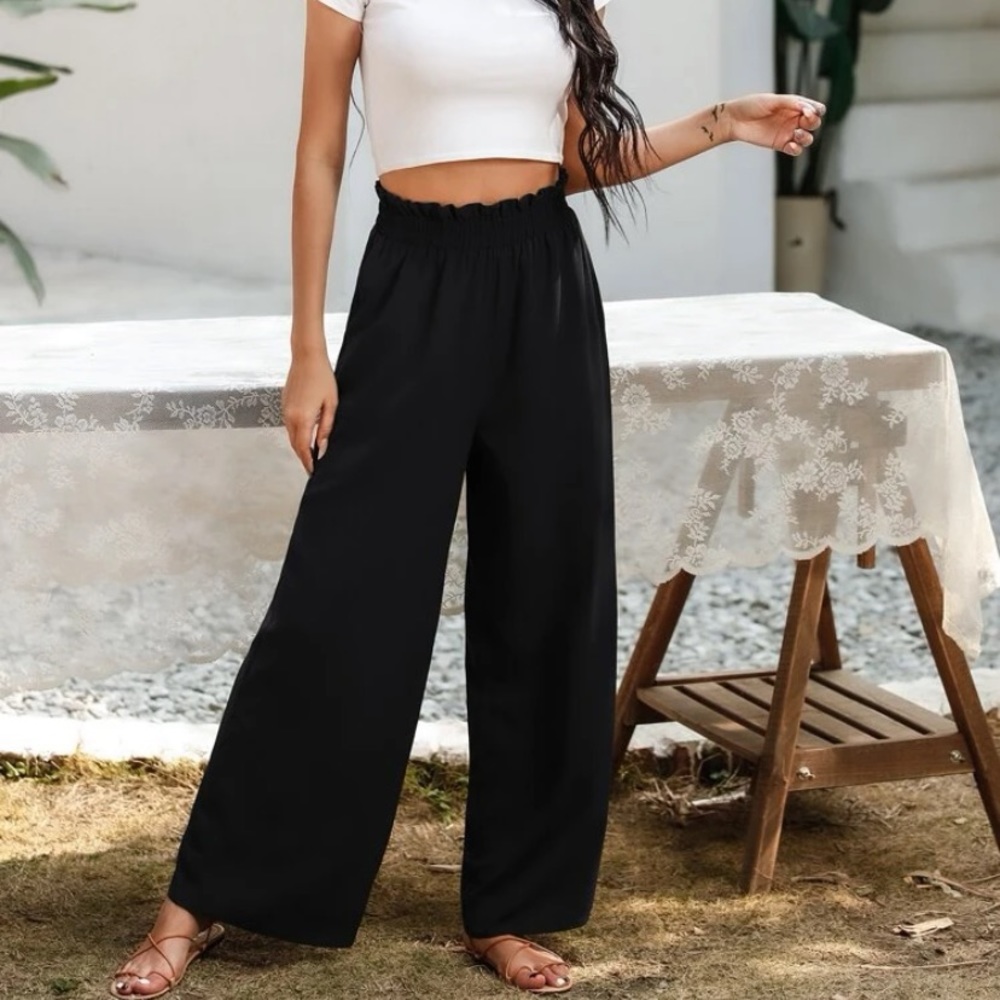 Slant Pocket Wide Leg Pants